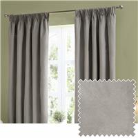 Furn Ultimate Velvet Blackout Pencil Pleat Curtains - Silver - 229x137cm