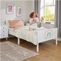 Liberty House Toys Kids Rainbow Single Bed Frame - White