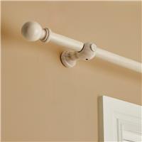 Argos Home Wooden Ball Washed White Curtain Pole with Rings - 180cm