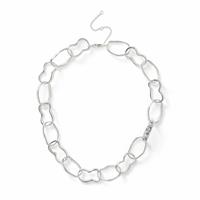 Freedom Silver Tone Link Chain Necklace