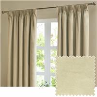 Furn Ultimate Velvet Blackout Pencil Pleat Curtains - Natural - 229x183cm