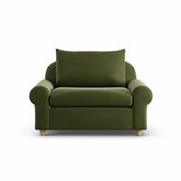 Habitat Whitby Velvet Cuddle Chair - Moss Green - Ash Leg