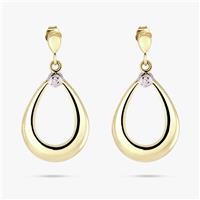 Revere 9ct Yellow Gold Pear Shaped Drop Earrings