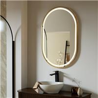 Argos Home Oakley Brass Pill LED Bathroom Mirror - 90x60cm