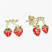 Revere Kids Gold Plated Sterling Silver Strawberry Earrings