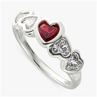 Revere Sterling Silver Ruby Heart Fashion Ring - Medium