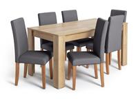 Argos Home Miami XL Extending Table & 6 Charcoal Chairs