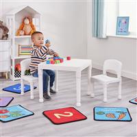 Liberty House Toys Kids Plastic Table & 2 Chairs - White