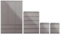 Habitat Jenson Gloss 4 Piece 3 Door Wardrobe Set - Grey