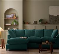 Argos Home Harry Large Left Hand Corner Chaise Sofa - Teal Cord