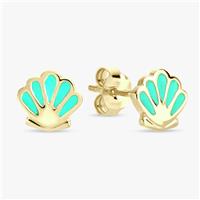 Revere Kids Gold Plated Sterling Silver Shell Earrings