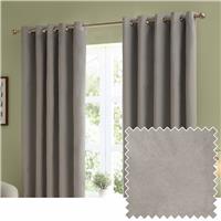 Furn Ultimate Velvet Blackout Eyelet Curtains - Silver - 117x137cm