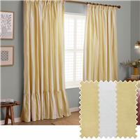 Wylder Birdie Stripe Pencil Pleat Curtains - Yellow - 117x137cm