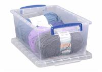 Really Useful Plastic Set of 3 Storage Boxes - Clear