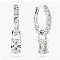 Revere Sterling Silver Cubic Zirconia Drop Hoop Earrings