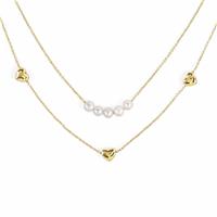Radley 18ct Gold Plated Double Layer Heart & Pearl Necklace