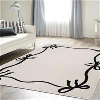 Homemaker Maestro Bow Border White Rug - 120x170cm