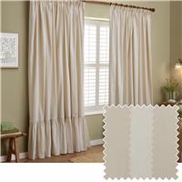 Wylder Birdie Stripe Pencil Pleat Curtains - Natural - 117x137cm
