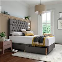 Silentnight Sassaria Small Double 2 Drawer Divan Bed - Slate Grey