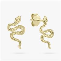 Revere 9ct Gold Plated Sterling Silver Snake Stud Earrings