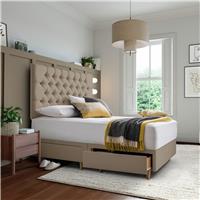 Silentnight Sassaria Double 2 Drawer Divan Bed - Sandstone