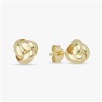 Revere 9ct Gold Plated Sterling Silver Knot Stud Earrings