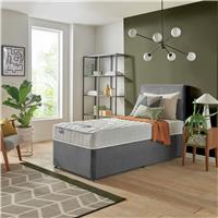 Silentnight Travis Single Comfort Divan Bed & Headboard - Grey
