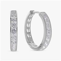 Revere Sterling Silver White Cubic Zirconia Huggie Earrings