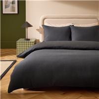 Habitat Cotton Rich Chunky Waffle Charcoal Bedding Set - Superking