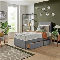 Silentnight Travis Single Comfort 2 Drawer Divan Bed & Headboard - Grey