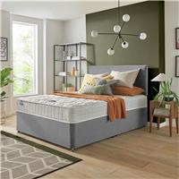 Silentnight Travis Double Comfort Divan Bed & Headboard - Grey