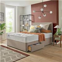 Silentnight Travis Double Comfort 2 Drawer Divan Bed & Headboard - Sandstone