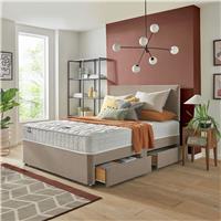 Silentnight Travis Double Comfort 4 Drawers Divan Bed & Headboard - Sandstone
