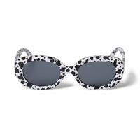 Flitzy Cow Print Oval Sunglasses