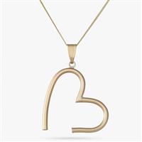 Revere 9ct Yellow Gold Screw Heart Pendant Necklace