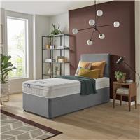 Silentnight Travis Single Memory Sprung Mattress Divan Bed & Headboard - Grey