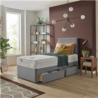 Silentnight Travis Single Memory 2 Drawer Divan Bed & Headboard - Grey