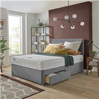 Silentnight Travis Small Double Memory 2 Drawer Divan Bed & Headboard - Grey