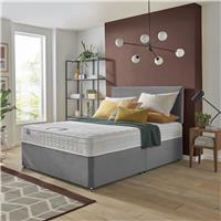 Silentnight Travis Double Memory Divan Bed & Headboard - Grey
