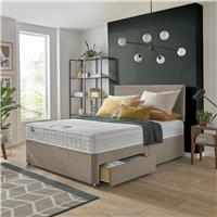 Silentnight Travis Double Memory 2 Drawer Divan Bed & Headboard - Sandstone
