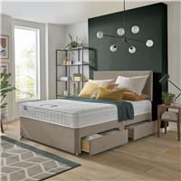Silentnight Travis Double Memory 4 Drawer Divan Bed & Headboard - Sandstone