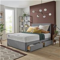 Silentnight Travis Kingsize Memory 4 Drawer Divan Bed & Headboard - Grey
