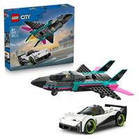LEGO City Jet vs. Car Toy - Vehicle Model Kit for Kids 60489