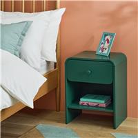 Argos Home Alfie Curved 1 Drawer Bedside Table - Green