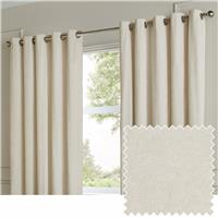 Paoletti Lustre Velvet Eyelet Curtains - Ivory - 117x183cm