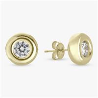 Revere Gold Plated Silver Cubic Zirconia Stud Earrings
