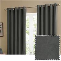Furn Ultimate Velvet Blackout Eyelet Curtains - Charcoal - 229x183cm