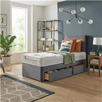 Silentnight Travis Single Ortho 2 Drawer Divan Bed & Headboard - Grey