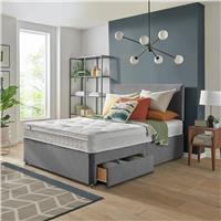 Silentnight Travis Small Double Ortho 2 Drawer Divan Bed & Headboard - Grey
