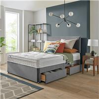 Silentnight Travis Double Ortho 4 Drawer Divan Bed & Headboard - Grey